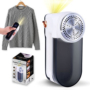 True & Tidy Led Turbo Fabric 7" Shaver with Led Headlight - White, Gray